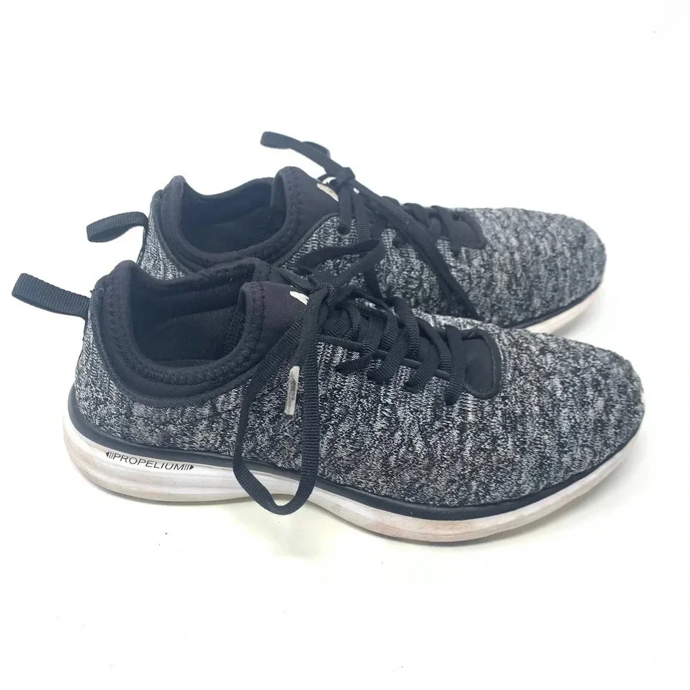 APL TechLoom Phantom Sneakers Shoes Lace-Up Melange Knit Black Gray‎ Size US 8